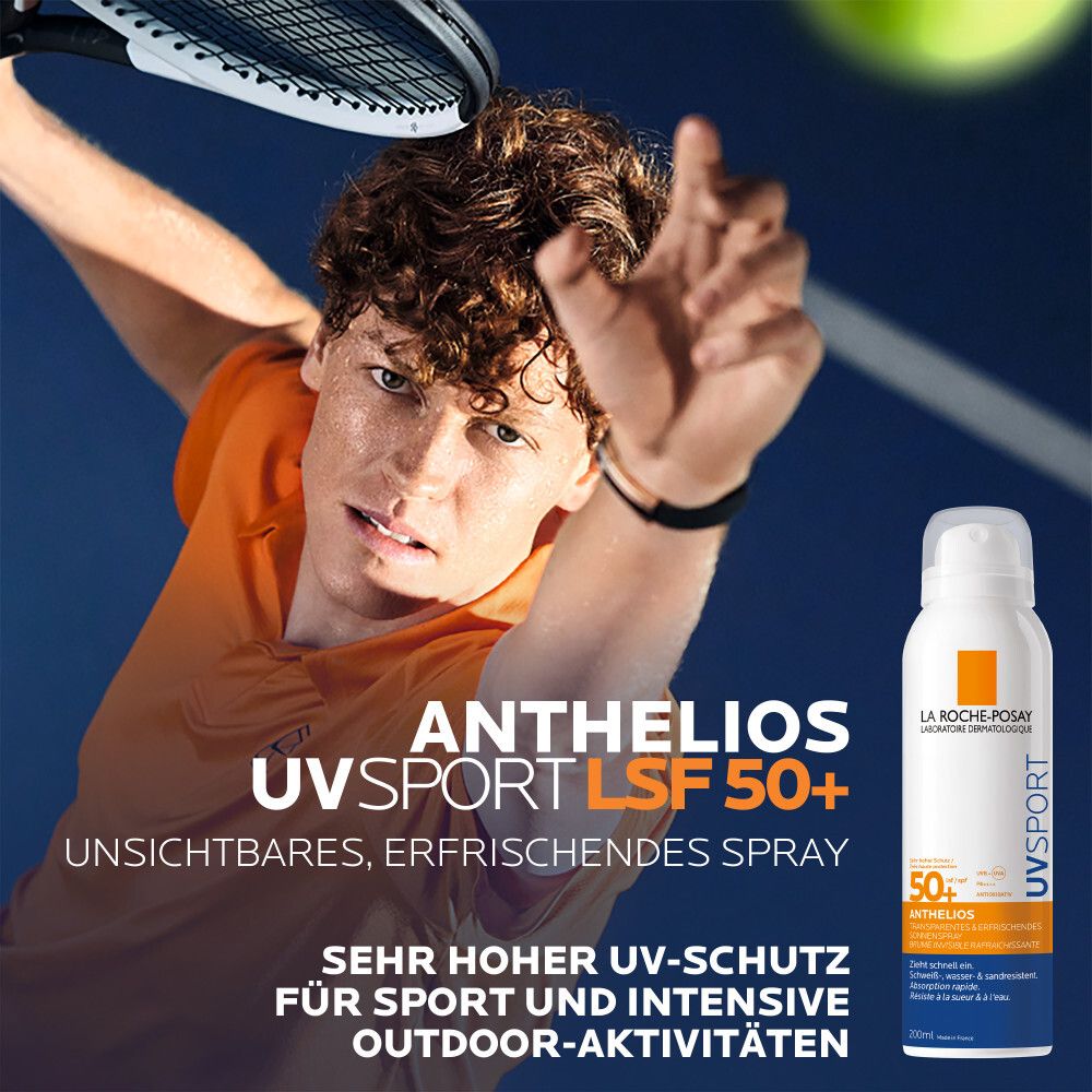 La Roche Posay Anthelios UV Sport Spray LSF 50+. Hoher UV-Schutz für Sport und intensive Outdoor-Aktivitäten.