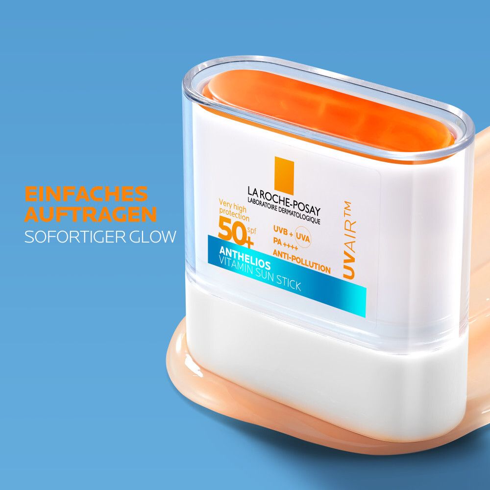 La Roche Posay Anthelios UV Air Stick LSF 50+. Einfaches Auftragen, sofortiger Glow.