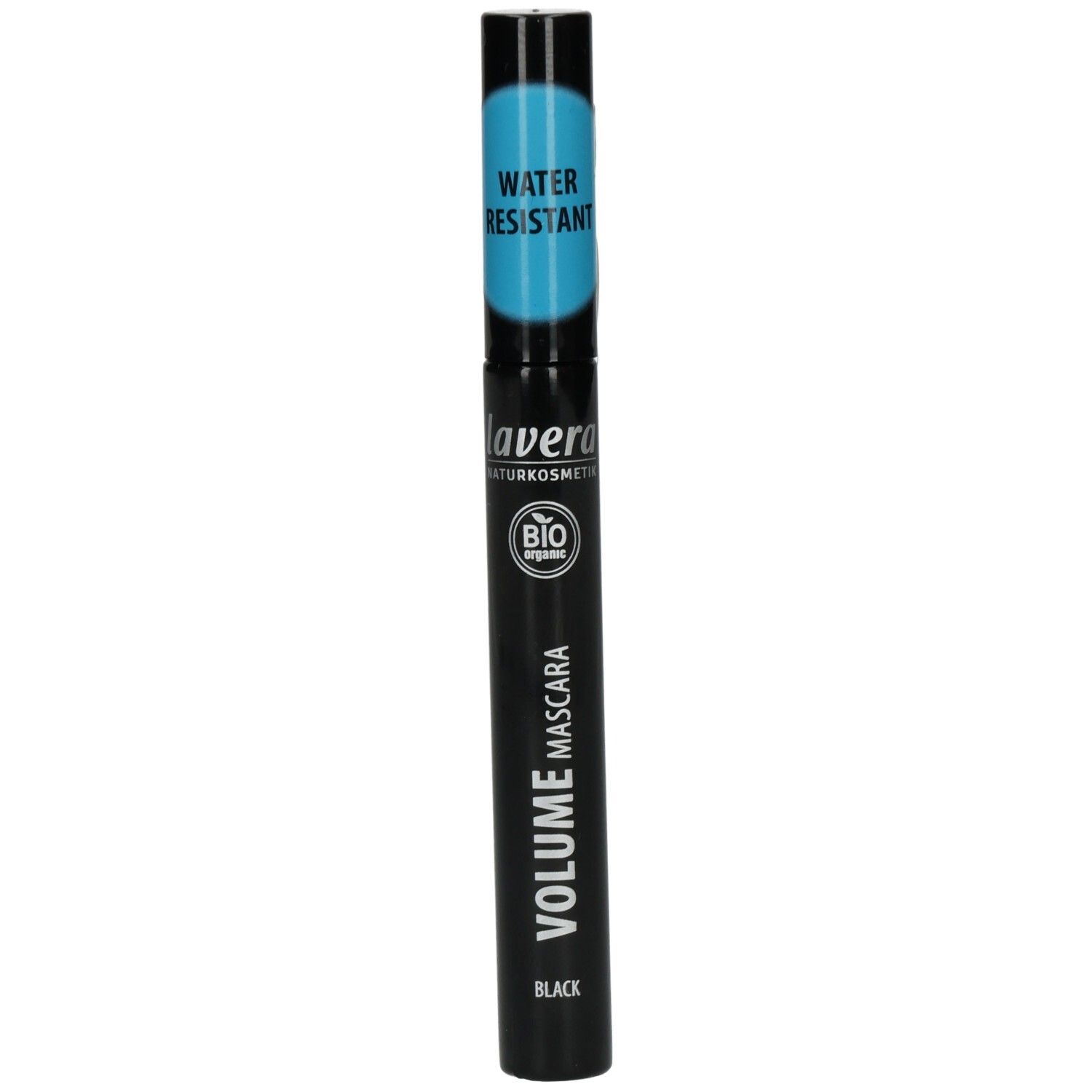 Lavera Volume Mascara Water Resistant, schwarz, mit BIO-Siegel.