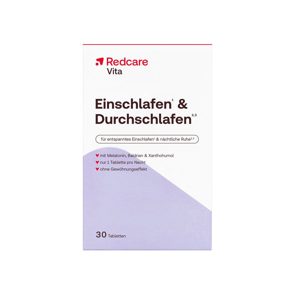 Redcare Vita Einschlafen & Durchschlafen Tablettenbox, 30 Tabletten.