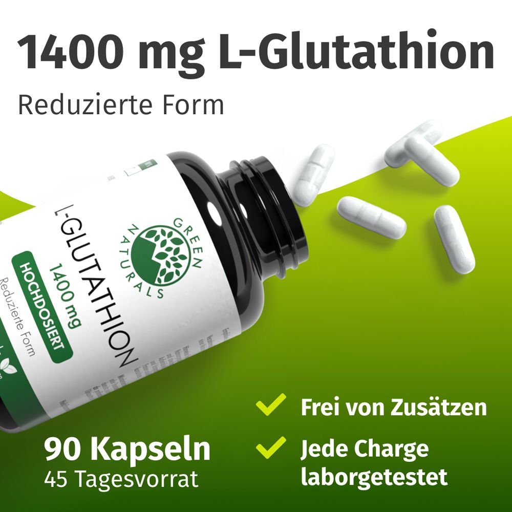 GREEN NATURALS L-Glutathion 1400 mg vegan 90 St