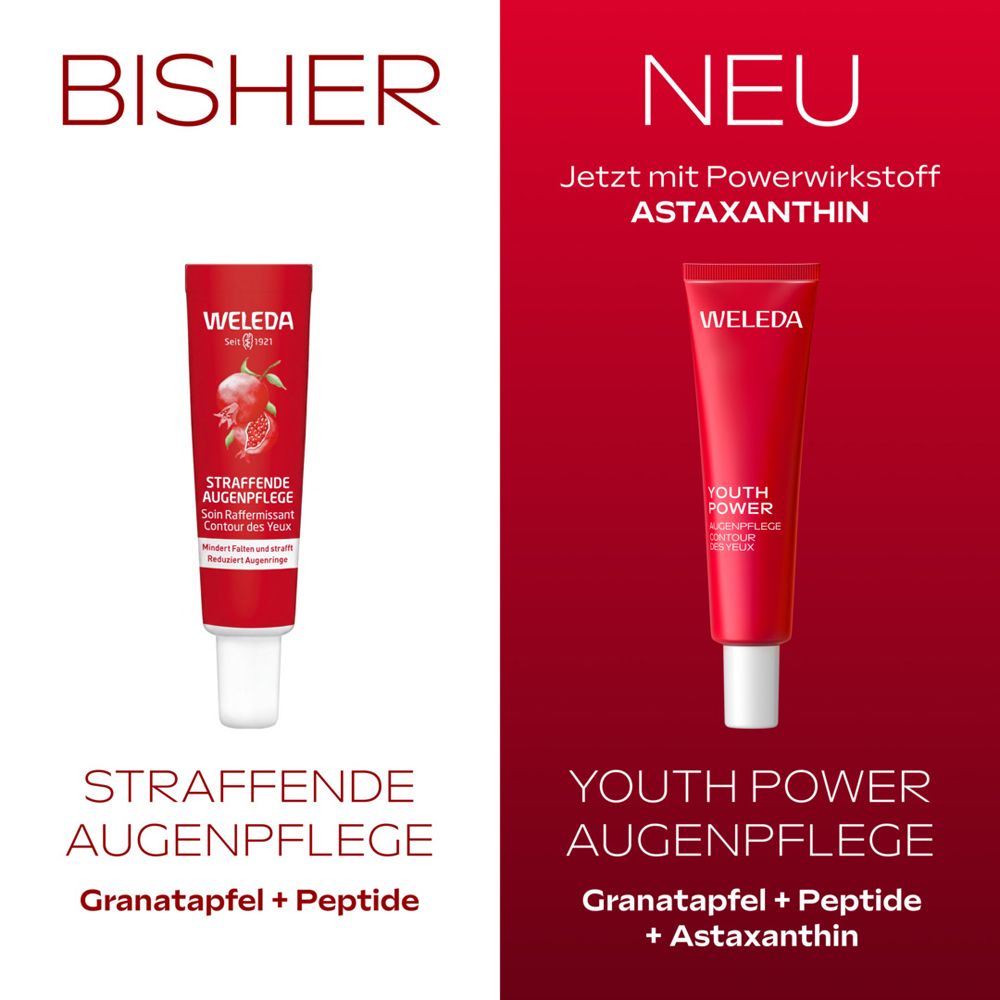 Vergleich: Alte Weleda Augenpflege und neue Youth Power Augenpflege.