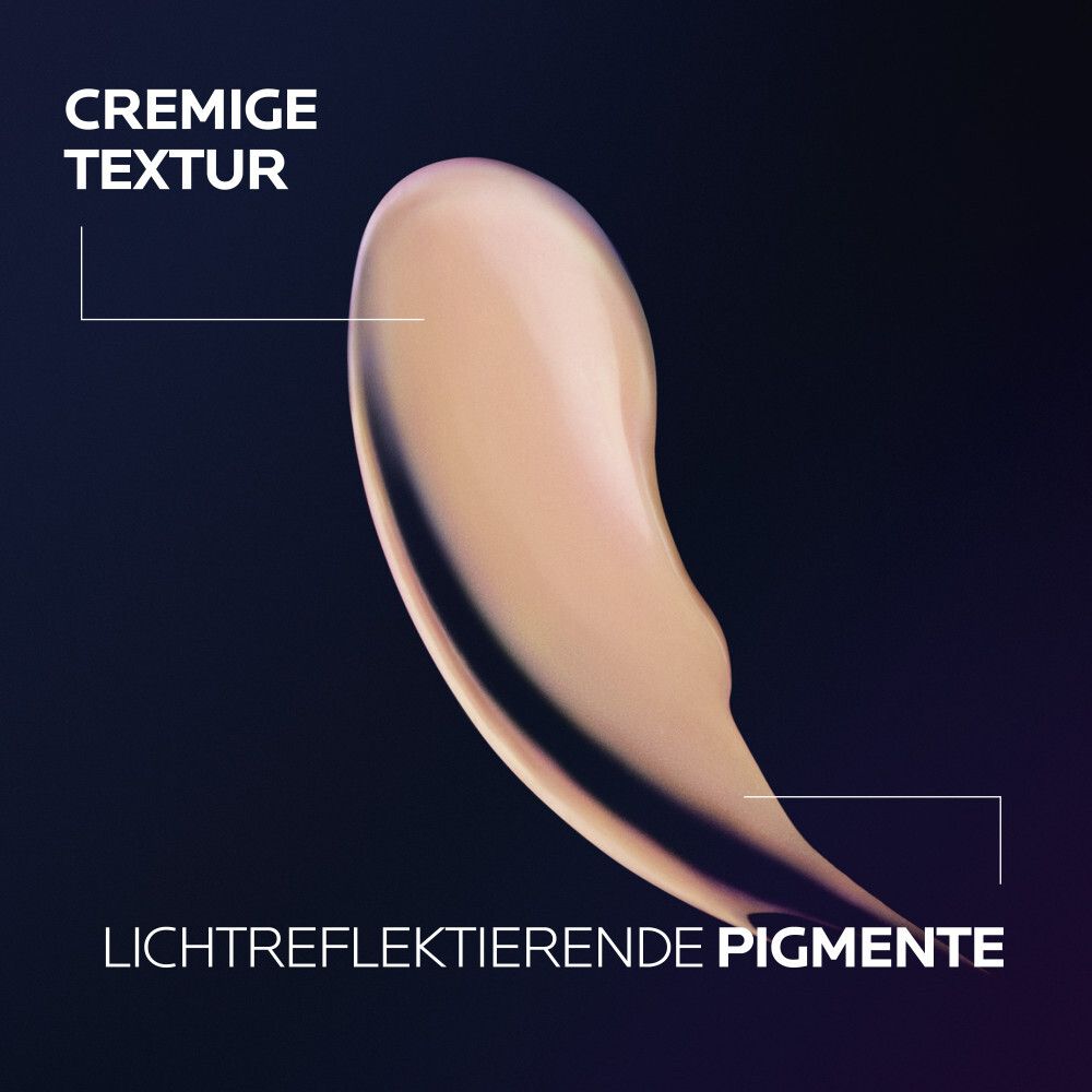 Cremige Textur mit lichtreflektierenden Pigmenten.