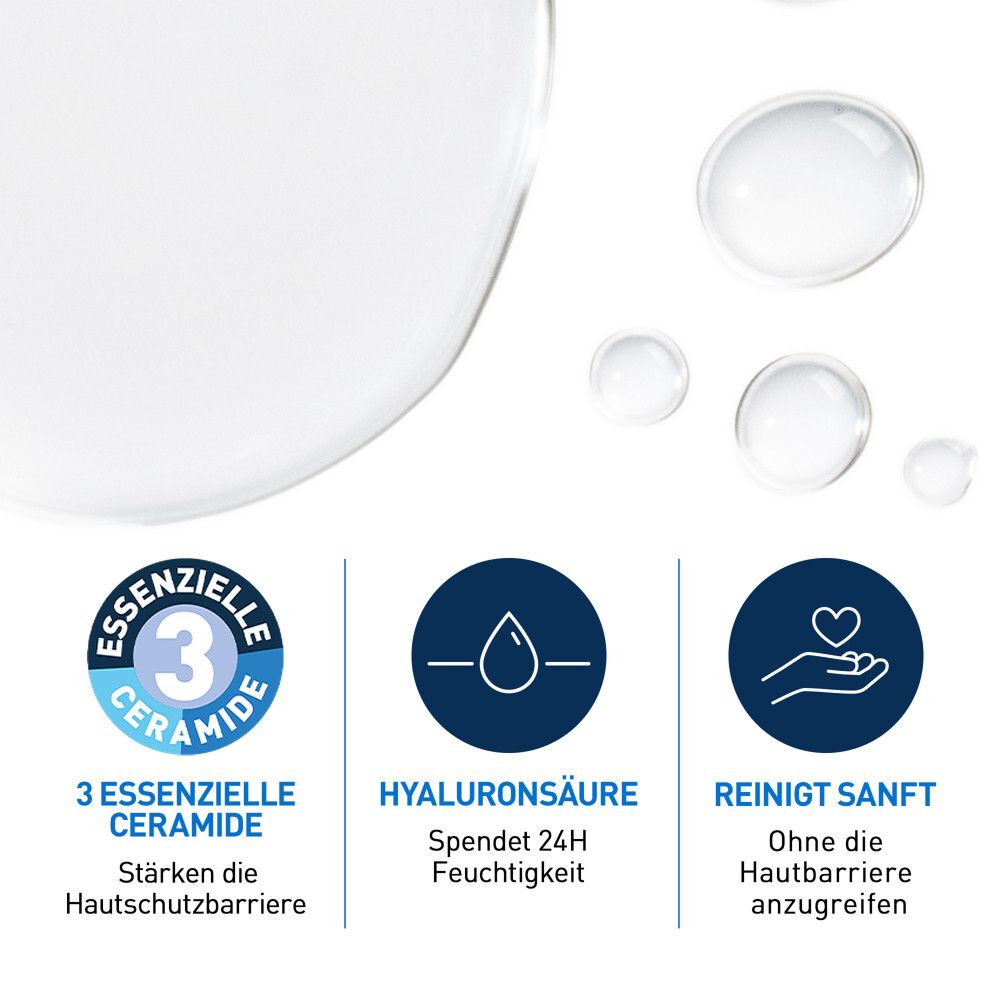 3 essentielle Ceramide, Hyaluronsäure, sanfte Reinigung.