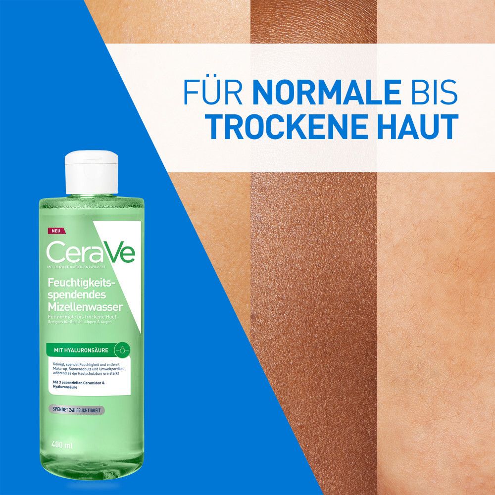 CeraVe Mizellenwasser für normale bis trockene Haut.