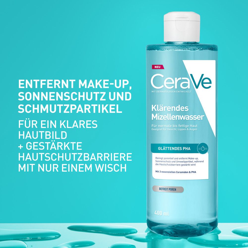 CeraVe Klärendes Mizellenwasser. Entfernt Make-up und Schmutz. Stärkt die Hautschutzbarriere.