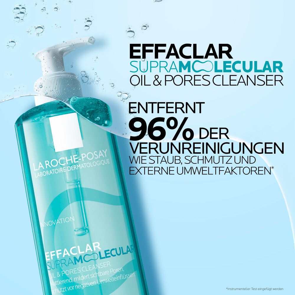La Roche Posay Effaclar Supramolecular Care entfernt 96% der Verunreinigungen.