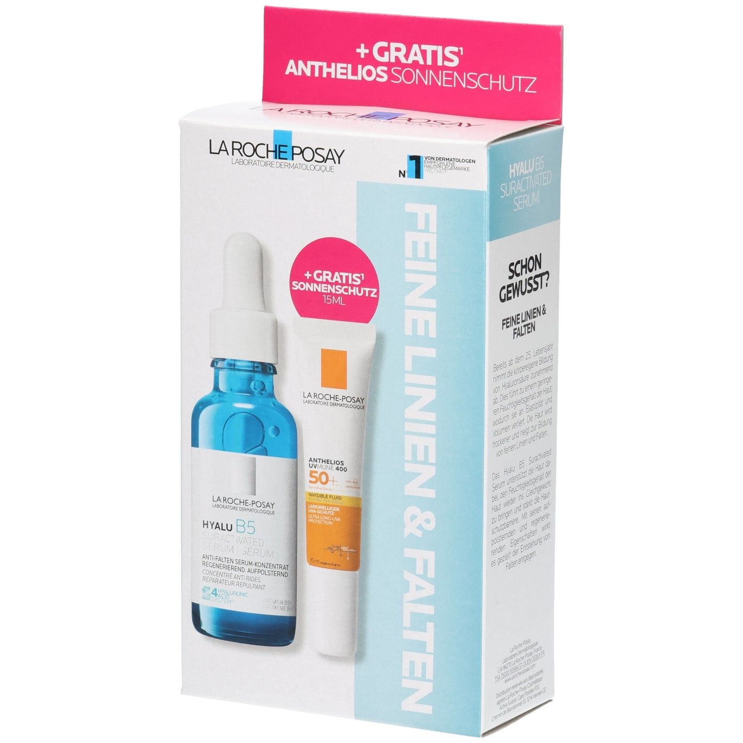 La Roche-Posay Hyalu B5 Set mit Serum und Sonnenschutz.