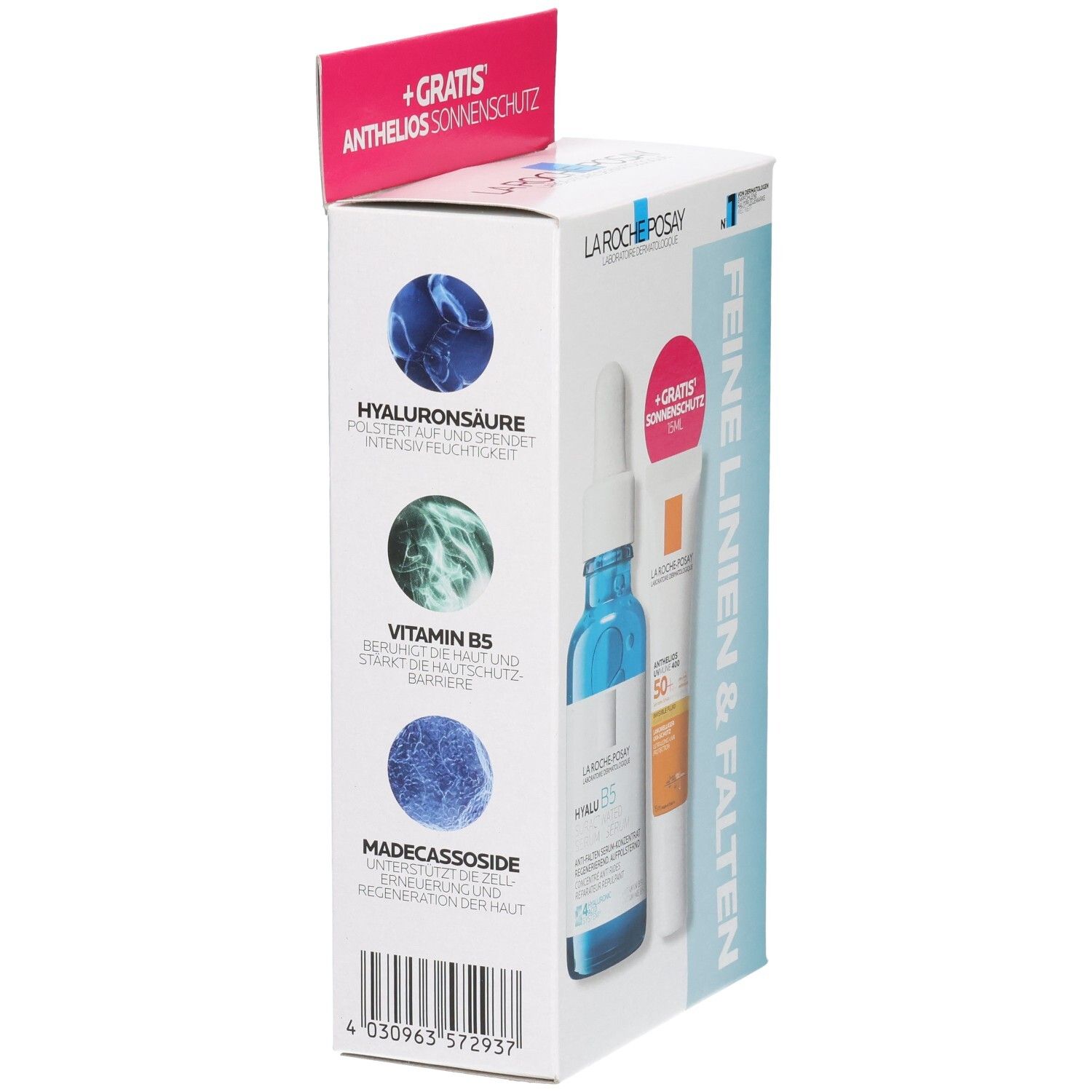La Roche-Posay Hyalu B5 Set: Hyaluronsäure, Vitamin B5, Madecassoside.