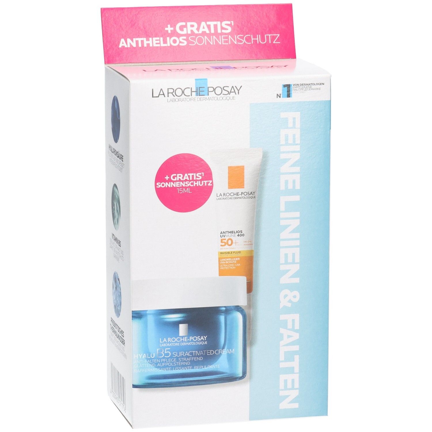 La Roche-Posay Set: Hyalu B5 Creme und gratis Sonnenschutz.