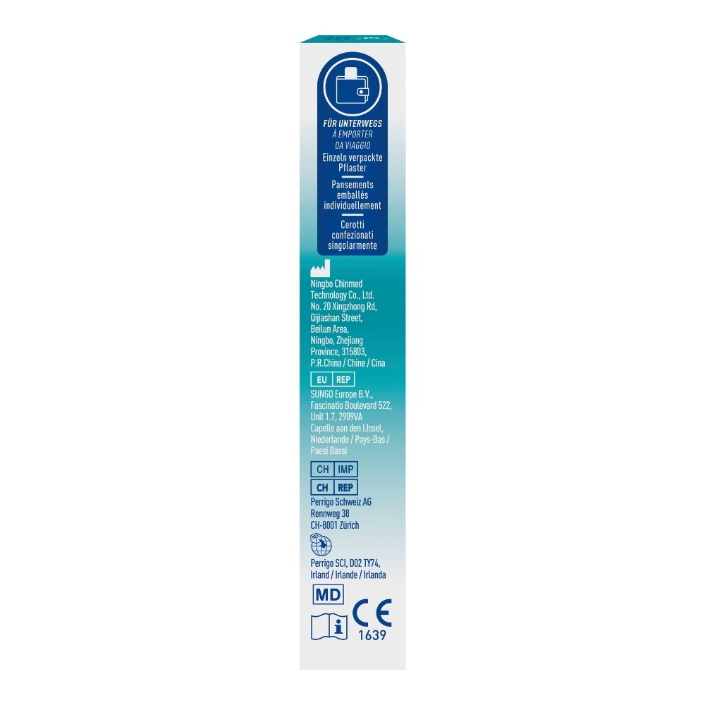 Compeed Multi-Wundpflaster SmartSkin: CE-Kennzeichnung, MD-Symbol, Herstellerinformationen.