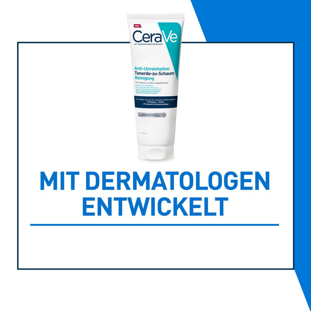 CeraVe Tube mit dem Schriftzug 'Mit Dermatologen entwickelt'.