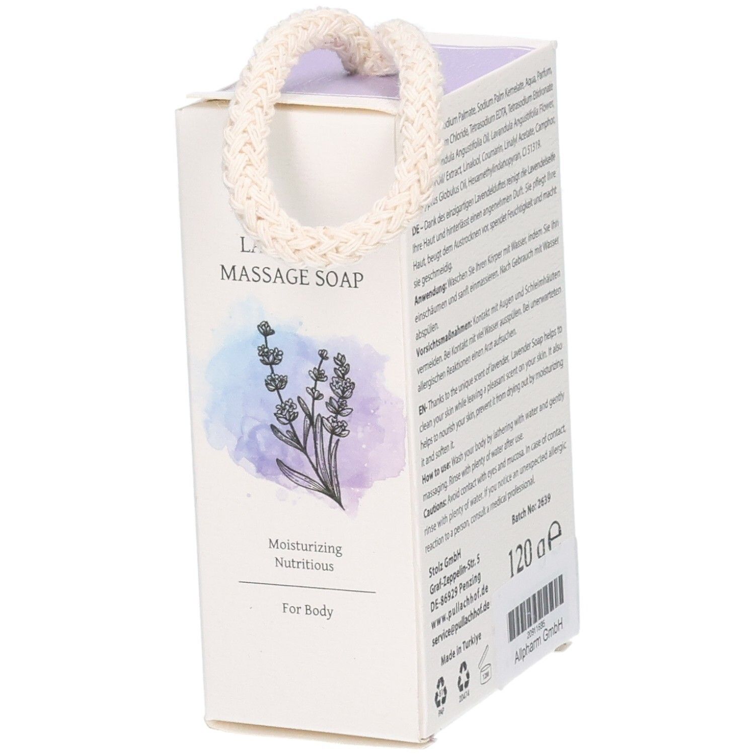 Lavendel Massage Soap 120g, feuchtigkeitsspendend, nahrhaft, für den Körper.