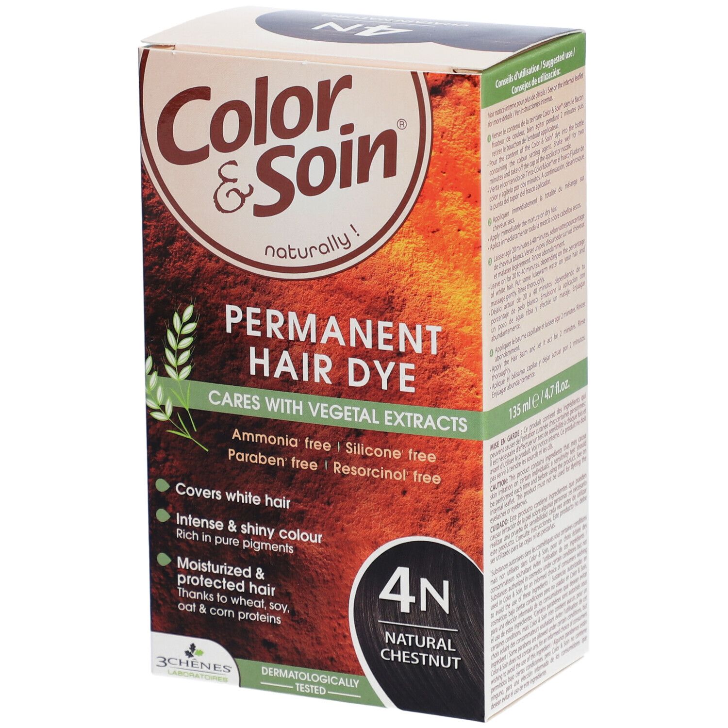 Les 3 Chênes Color & Soin 4N Naturkastanie