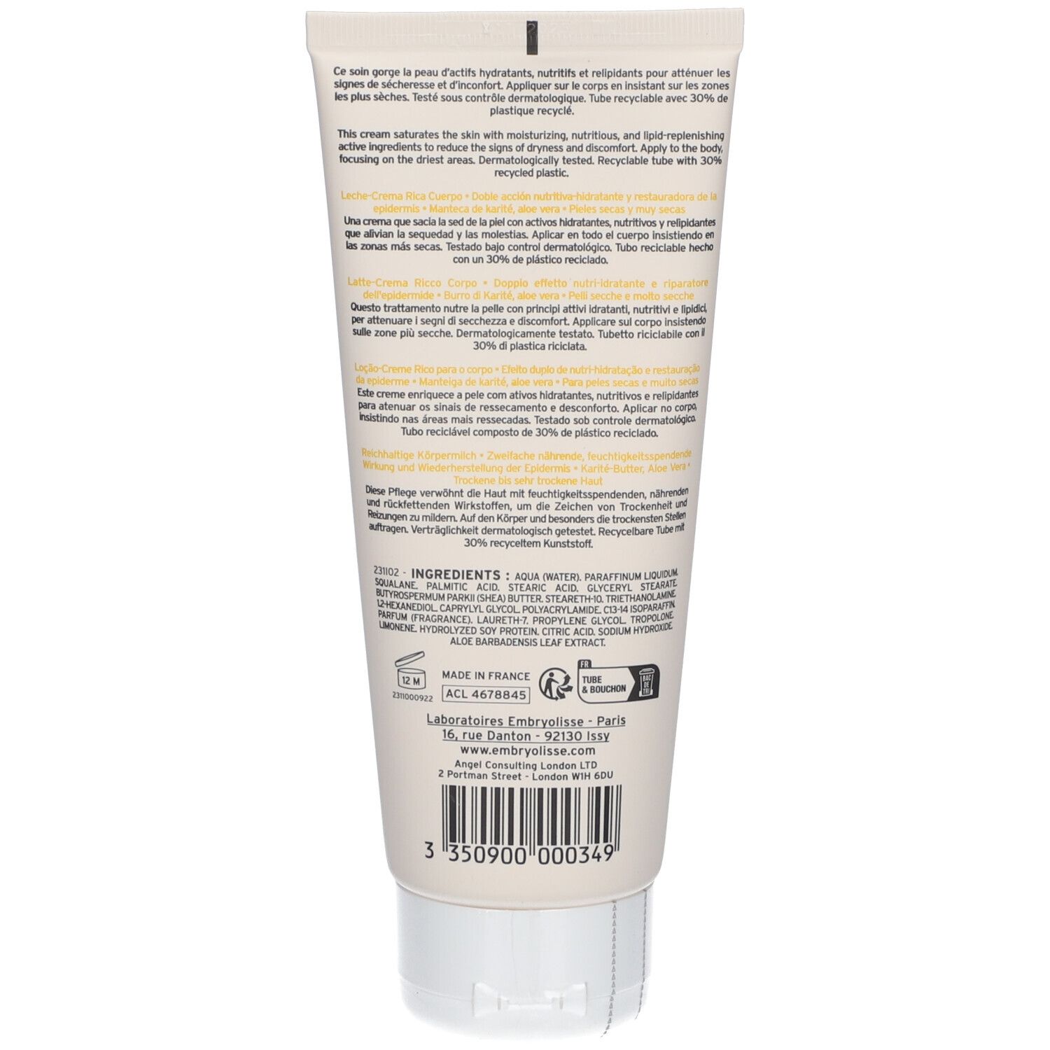Embryolisse Les Nourrissants® Reichhaltige Körperlotion