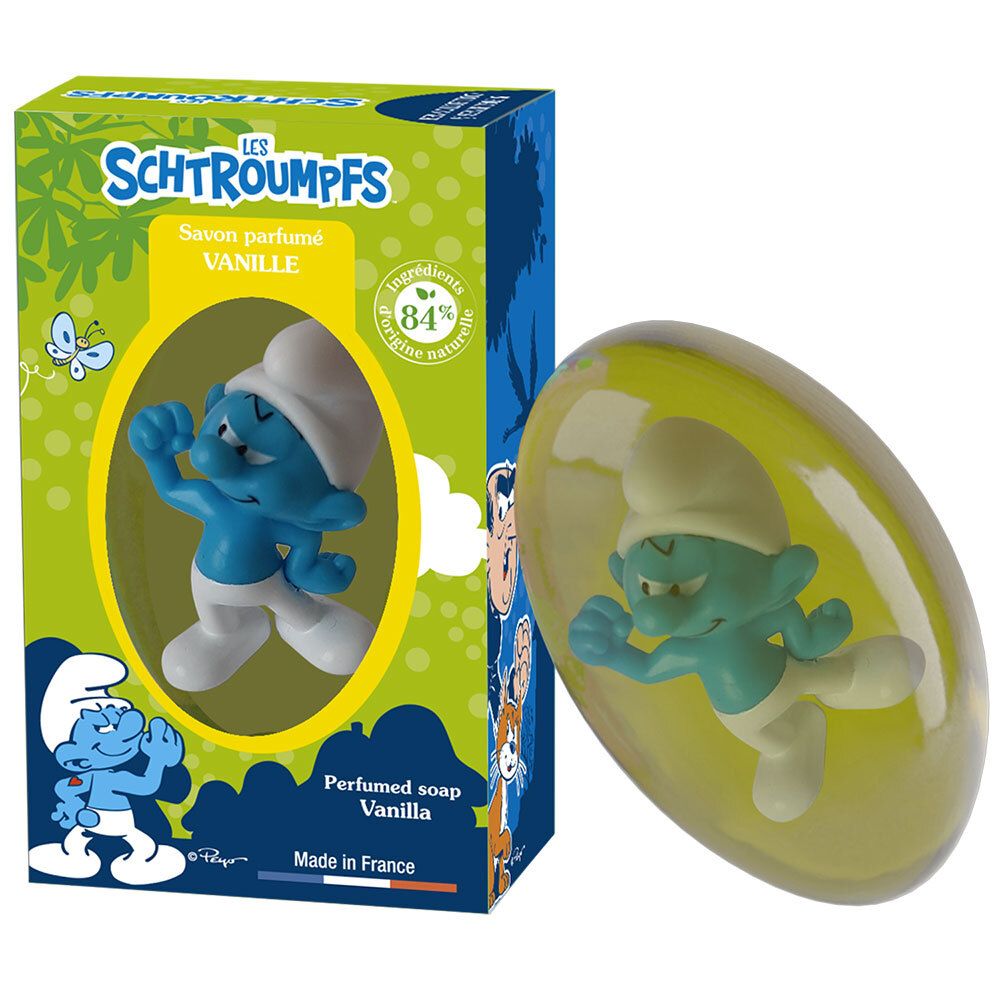 Le Comptoir du Bain Les Schtroumpfs Feste Seife mit Vanilleduft
