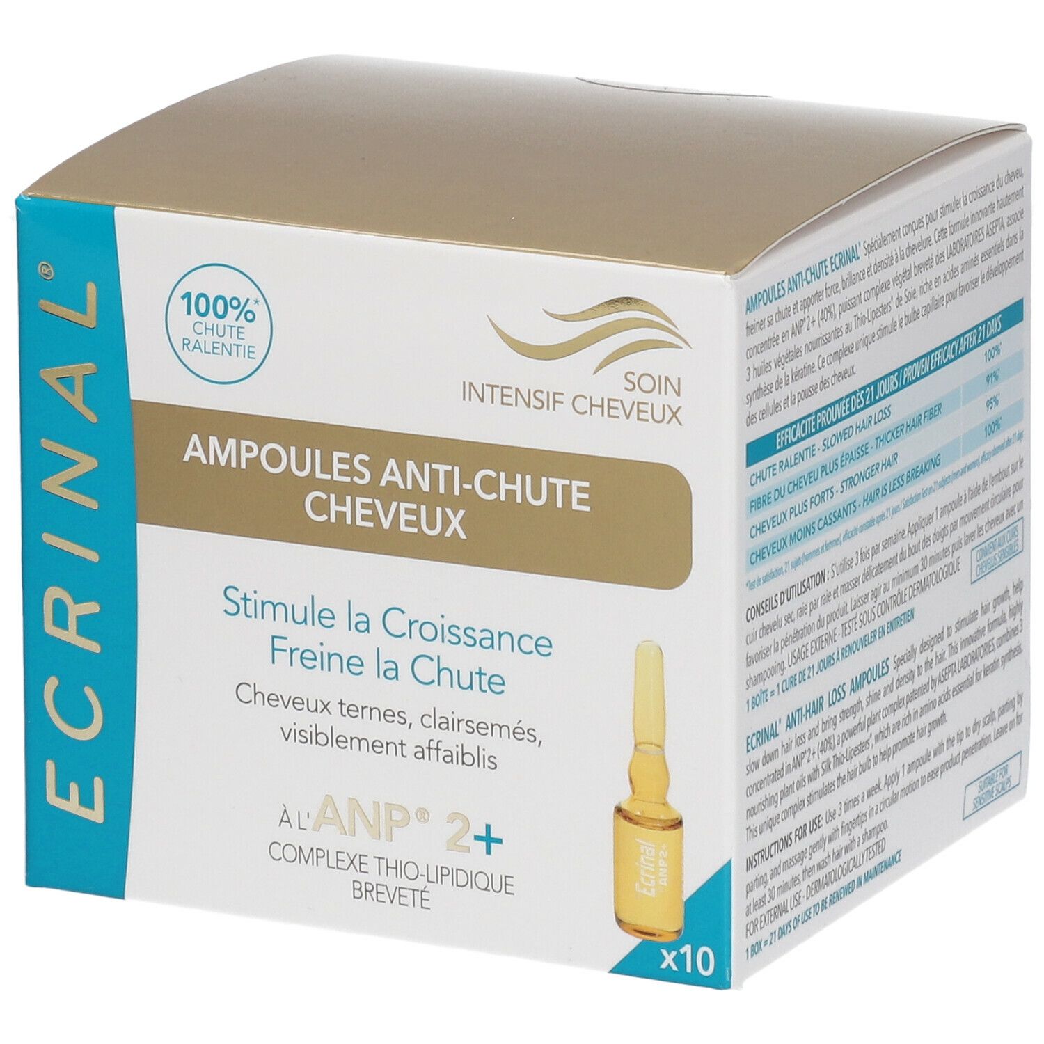 ECRINAL SOIN INTENSIF CHEVEUX AMPOULES ANTICHUTE Ampoule capillaire antichute. bt 10 50 ml