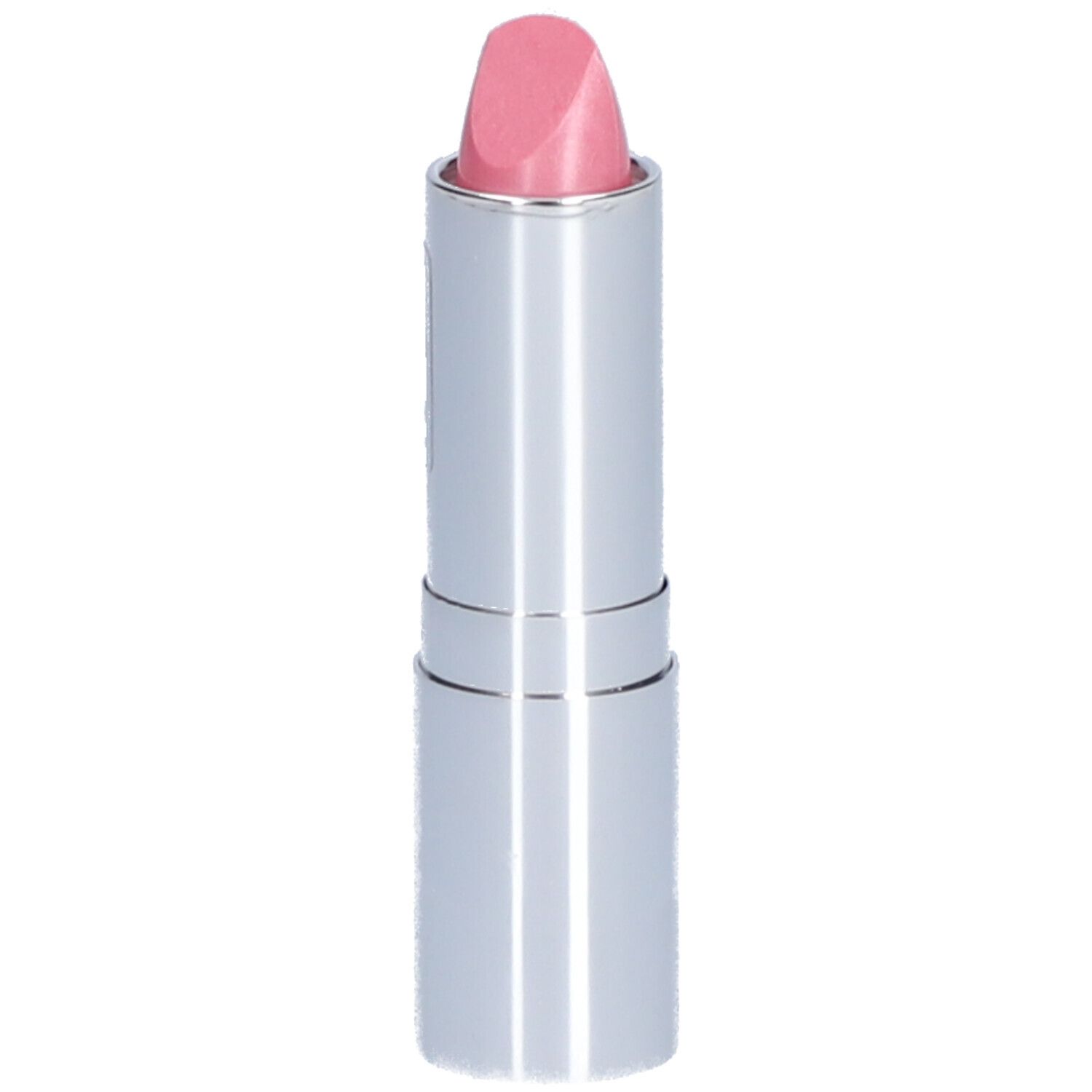 Lippenstift mit rosa Spitze in silberner Hülse.