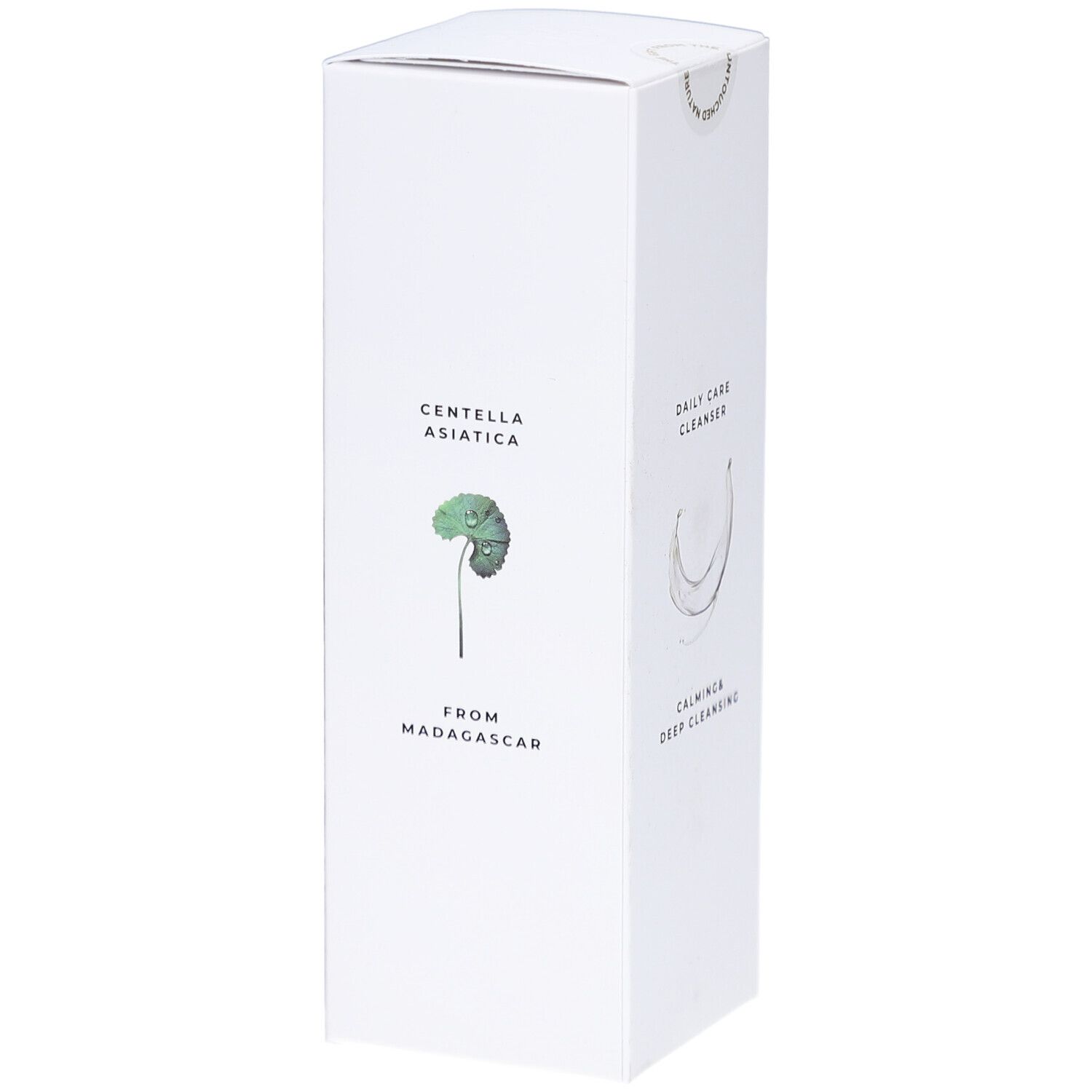 Weiße Produktverpackung mit Text und Grafik. Enthält "CENTELLA ASIATICA" und "FROM MADAGASCAR".