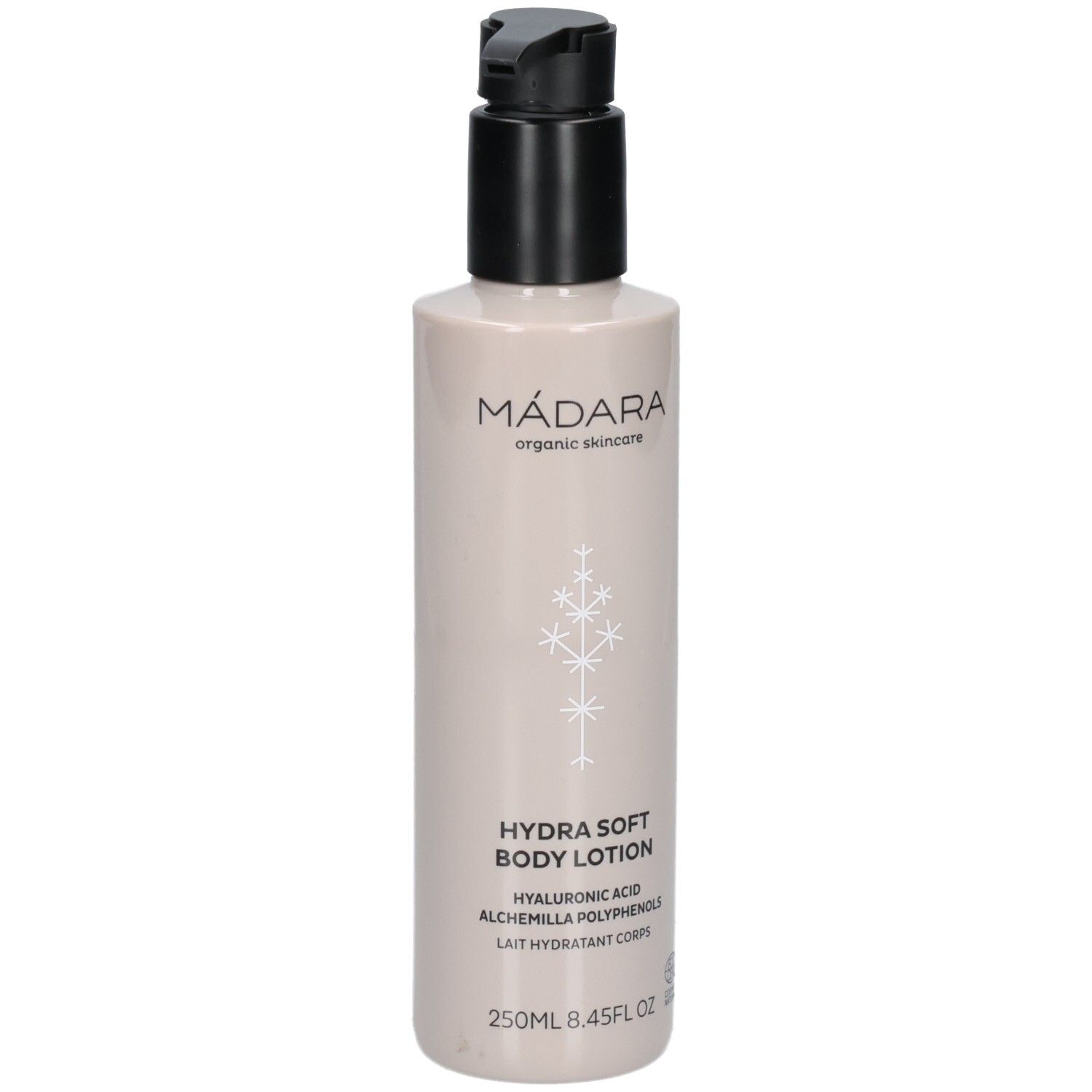 Madara Hydra Soft Body Lotion Flasche mit Pumpspender, 250ml.
