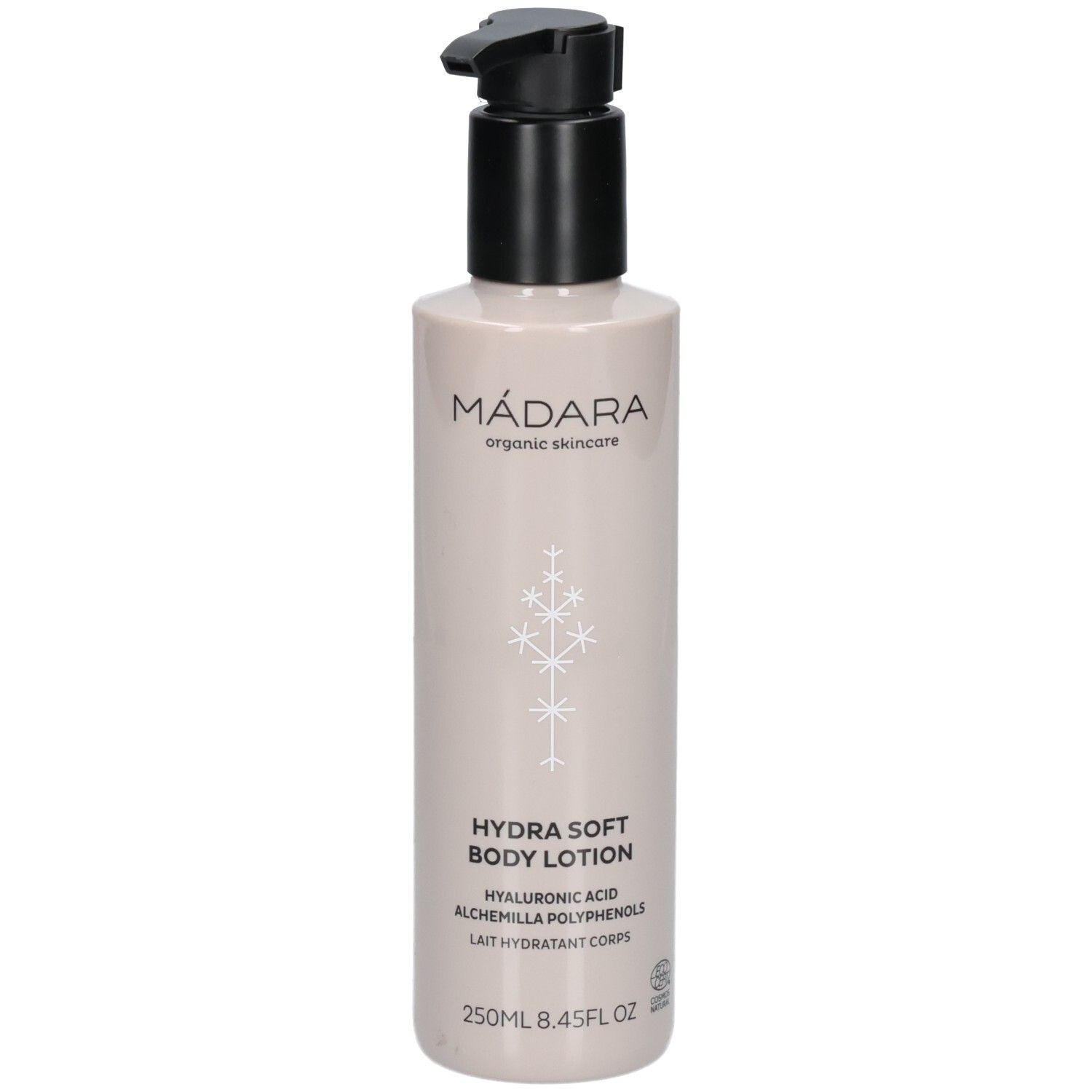 Madara Hydra Soft Body Lotion Flasche mit Pumpspender, 250ml.