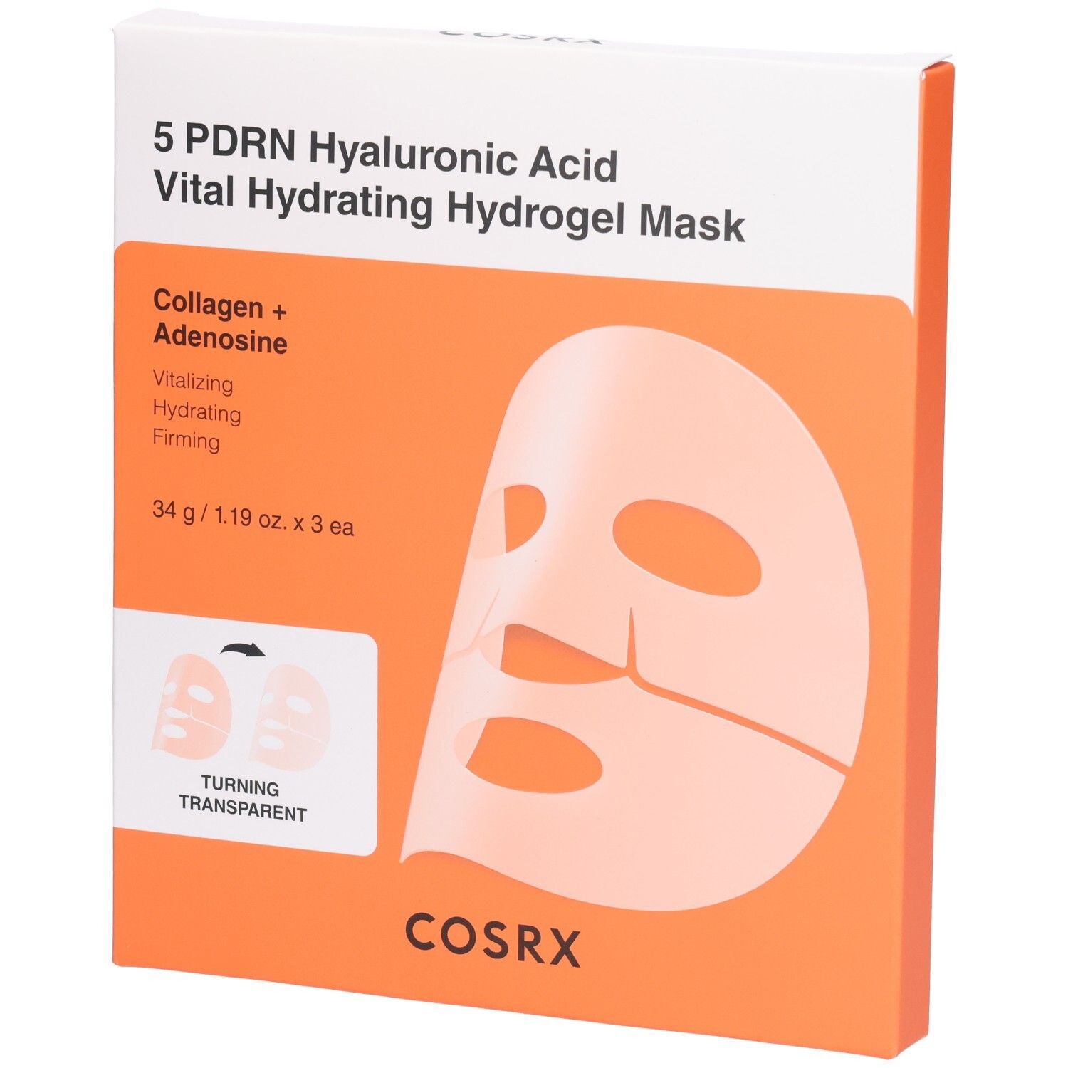 COSRX 5 PDRN Hyaluronsäure Vital Hydrating Hydrogel Maske. Enthält Kollagen + Adenosin.