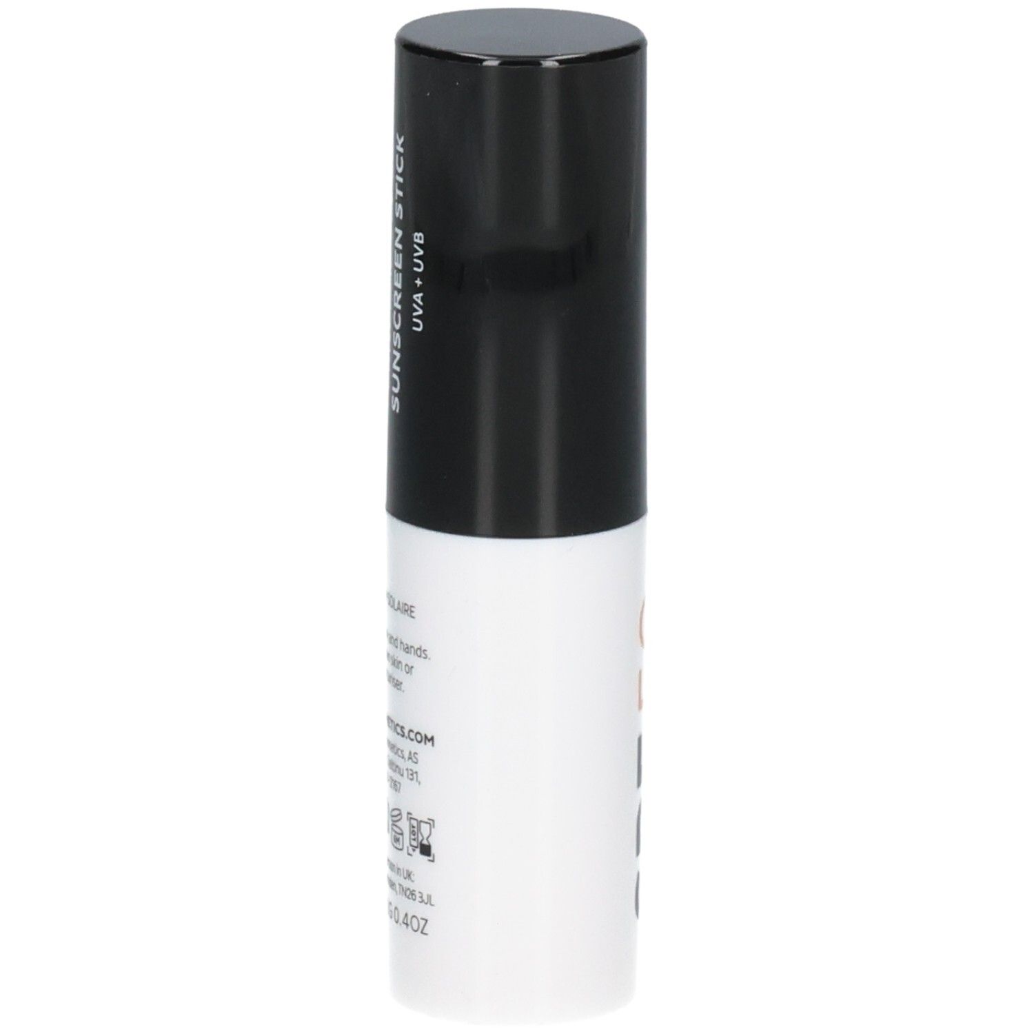 Madara Sonnenschutz Stick LSF 50, Seitenansicht mit Produktinformationen.