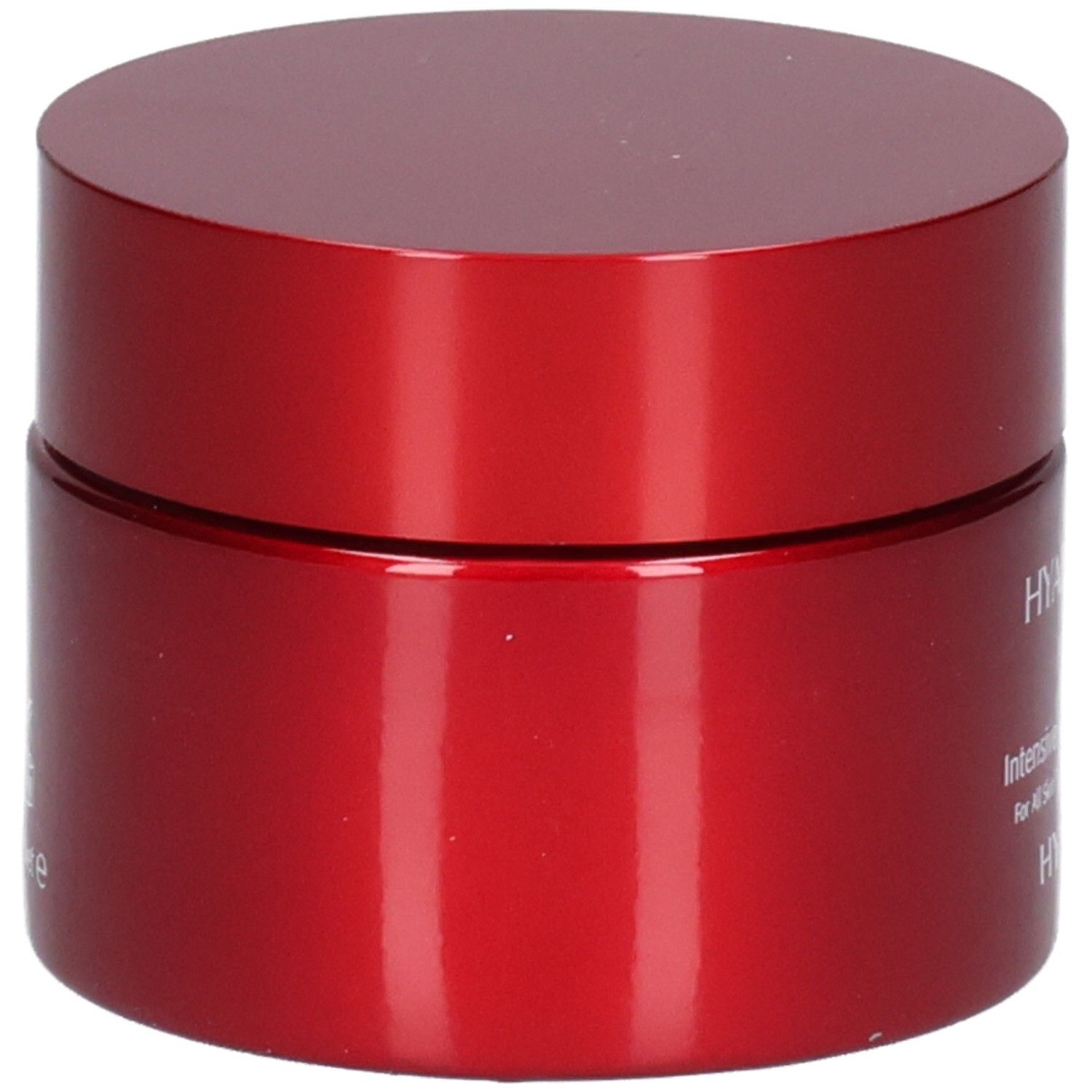 Rote Dose Hyaluronsäure Intensive Anti-Aging Creme, Seitenansicht. Beschriftung: HYALUXIR.