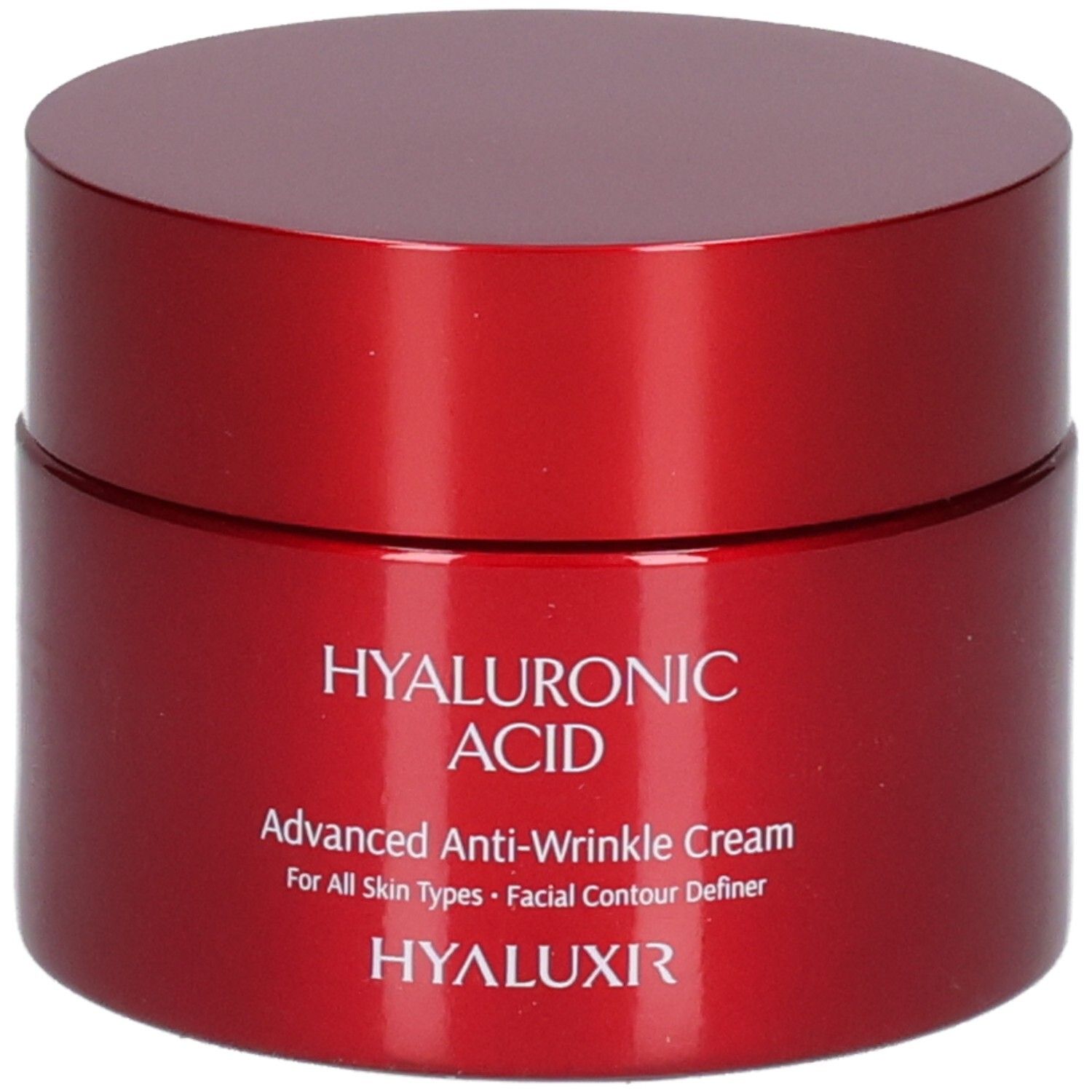 Rote Dose mit Hyaluronsäure, Advanced Anti-Wrinkle Cream, für alle Hauttypen, Gesichts-Kontur-Definer, HYALUXIR.