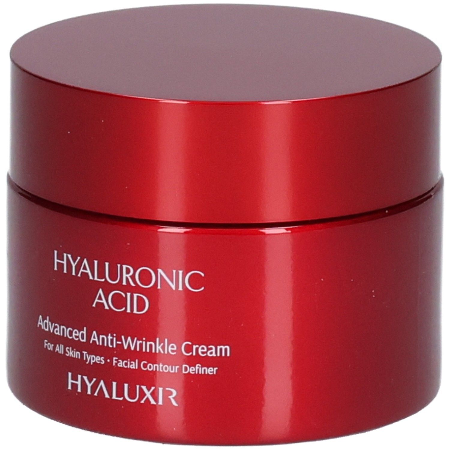Rote Dose mit Hyaluronsäure, Advanced Anti-Wrinkle Cream, für alle Hauttypen, Gesichts-Kontur-Definer, HYALUXIR.