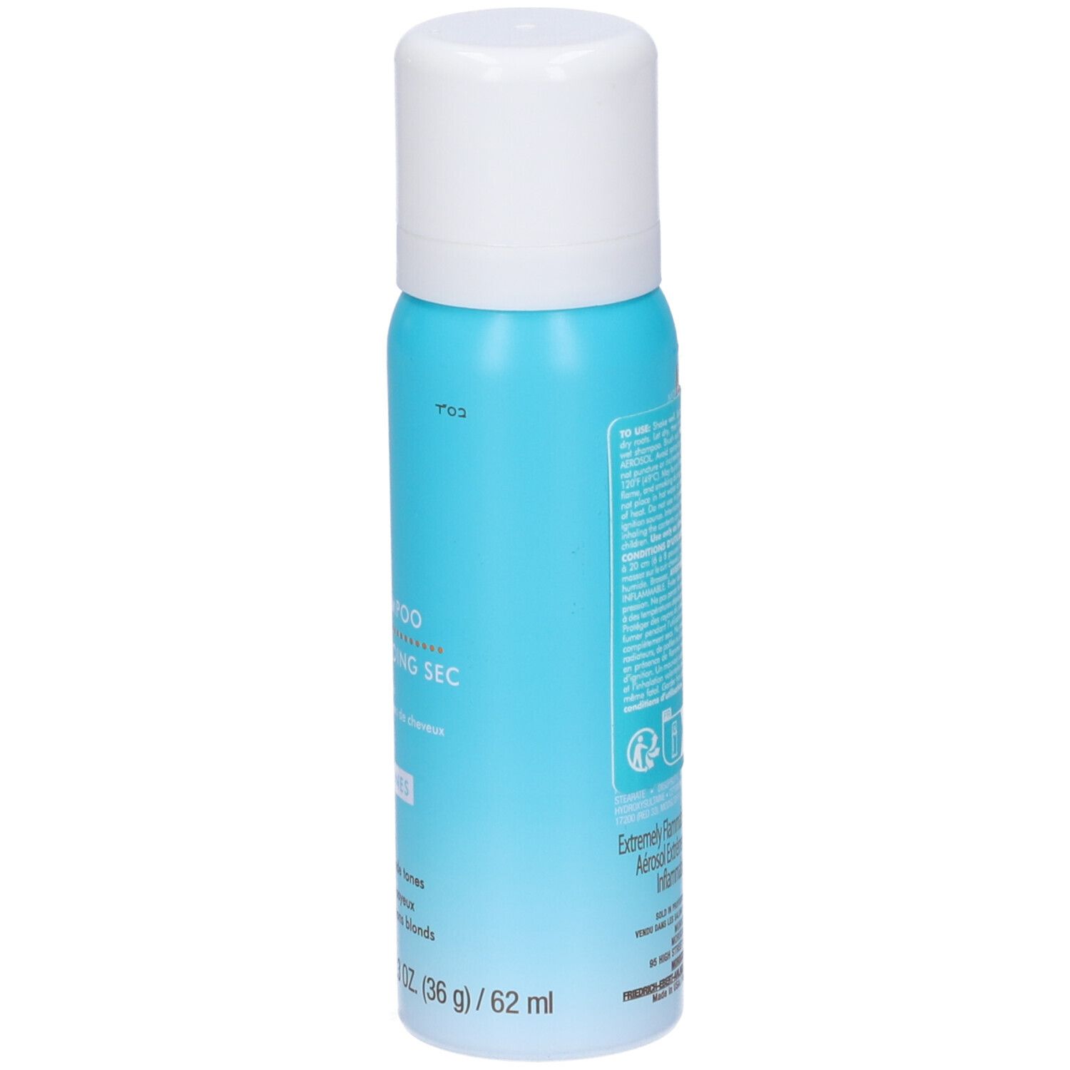 Moroccanoil Trockenshampoo für helle Haartöne in einer hellblauen Sprühdose mit weißem Deckel.