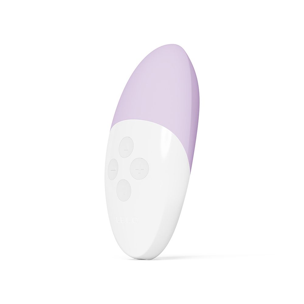 Vibrator, lila/weiß, ovale Form, vier Knöpfe. 