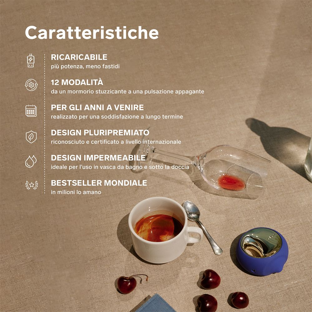 Produkt und Zubehör. Kirschen, Tasse, Glas. Eigenschaften: wiederaufladbar, 12 Modi, wasserdicht.