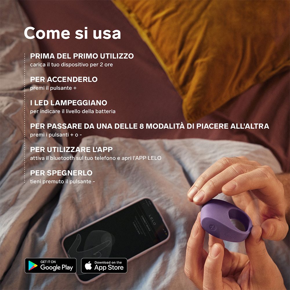 Anleitung zur Verwendung des Vibrators. Smartphone mit App-Anzeige.
