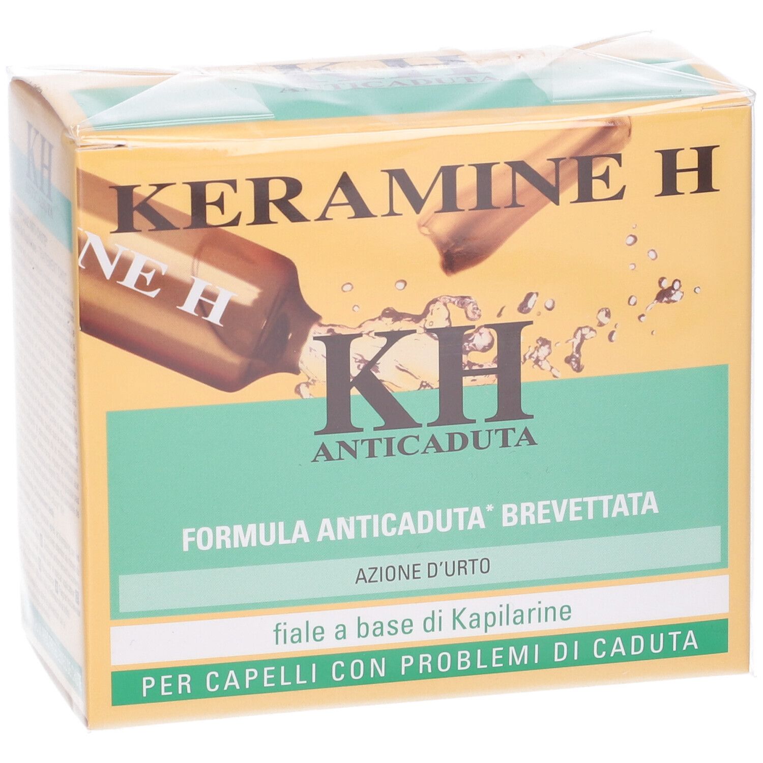 Verpackung für Keramine H Anticauduta, mit Ampullen-Illustration.