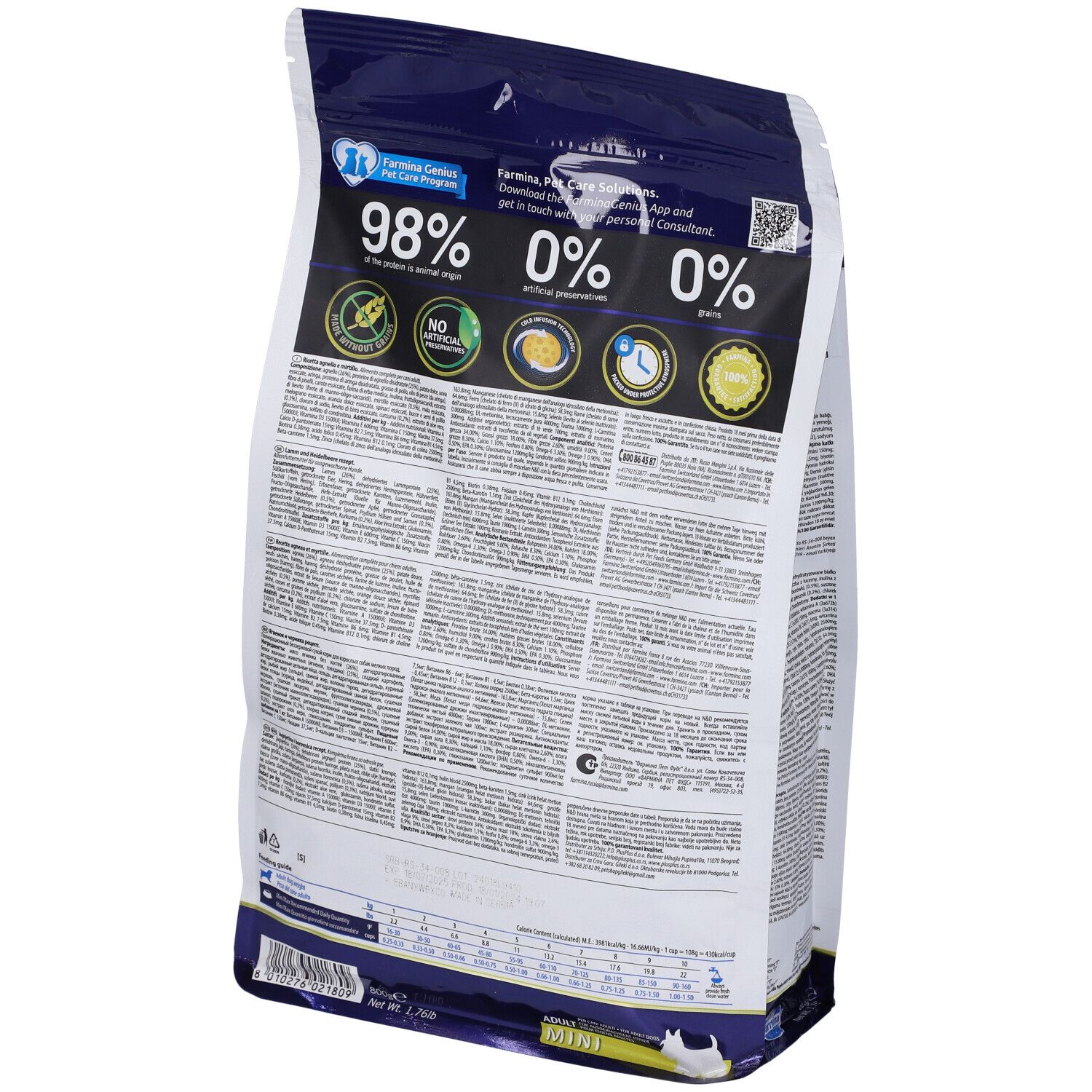 Trockenfutter Farmina N&D Prime Lamm & Heidelbeere - Adult Mini für kleine Hunde