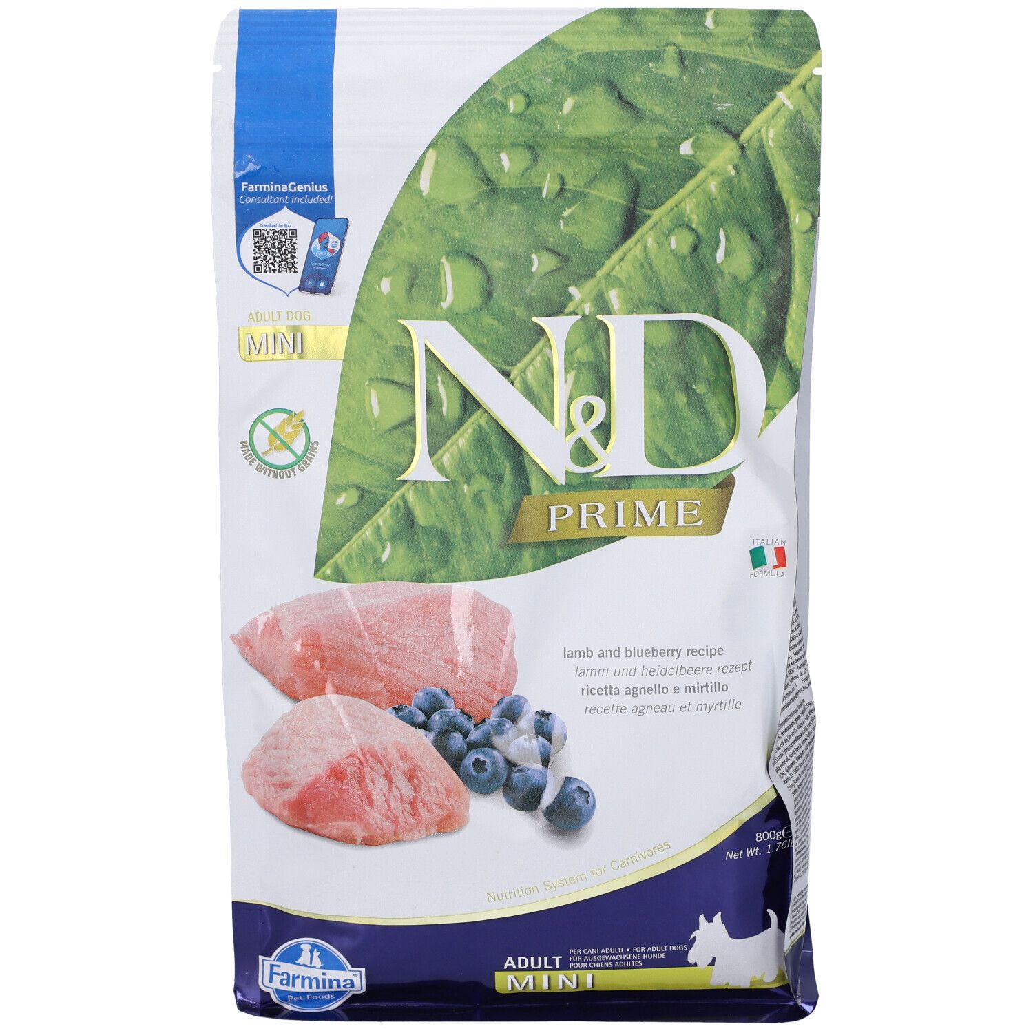 Trockenfutter Farmina N&D Prime Lamm & Heidelbeere - Adult Mini für kleine Hunde