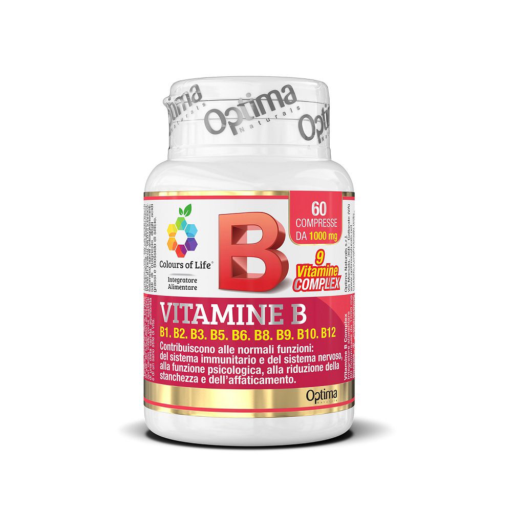 Flasche mit Vitamin B Komplex, 60 Tabletten, Colours of Life.