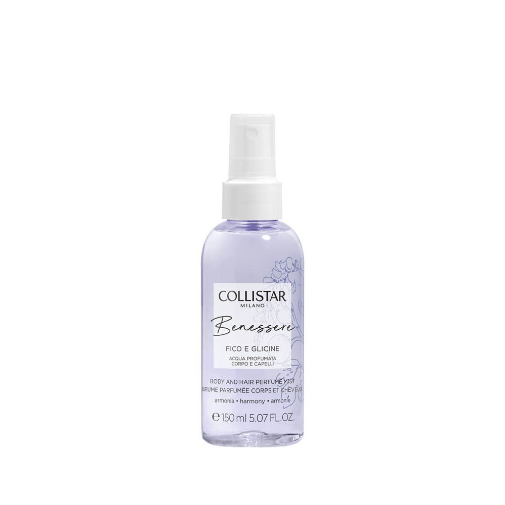 COLLISTAR* BEN. FICO G. ACQUA PROF 150*. Flasche mit Sprühkopf. Etikett mit Produktnamen und Inhaltsstoffen. Weißer Hintergrund.