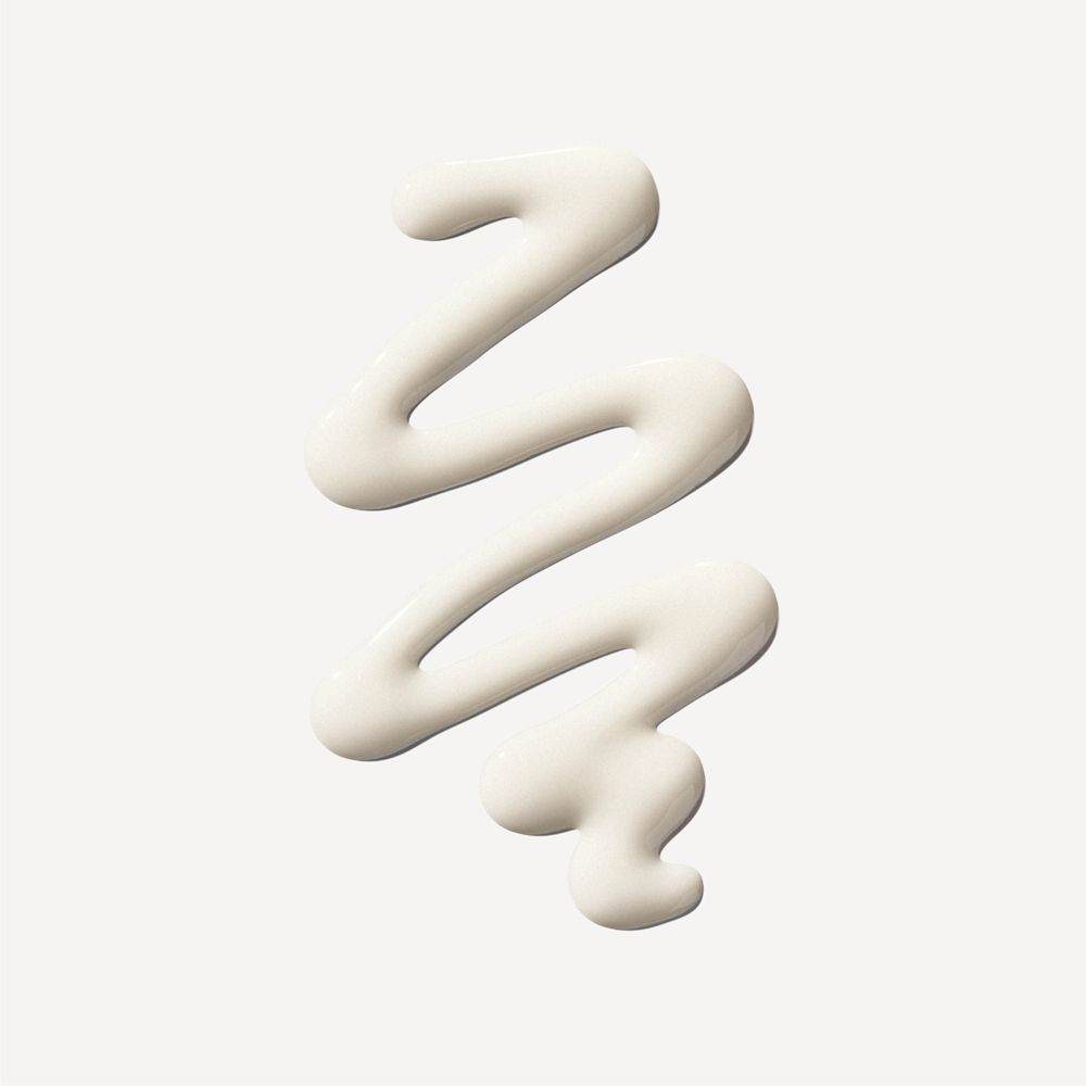 Weiße, wellenförmige Creme. Produkttextur. Auf hellem Hintergrund.