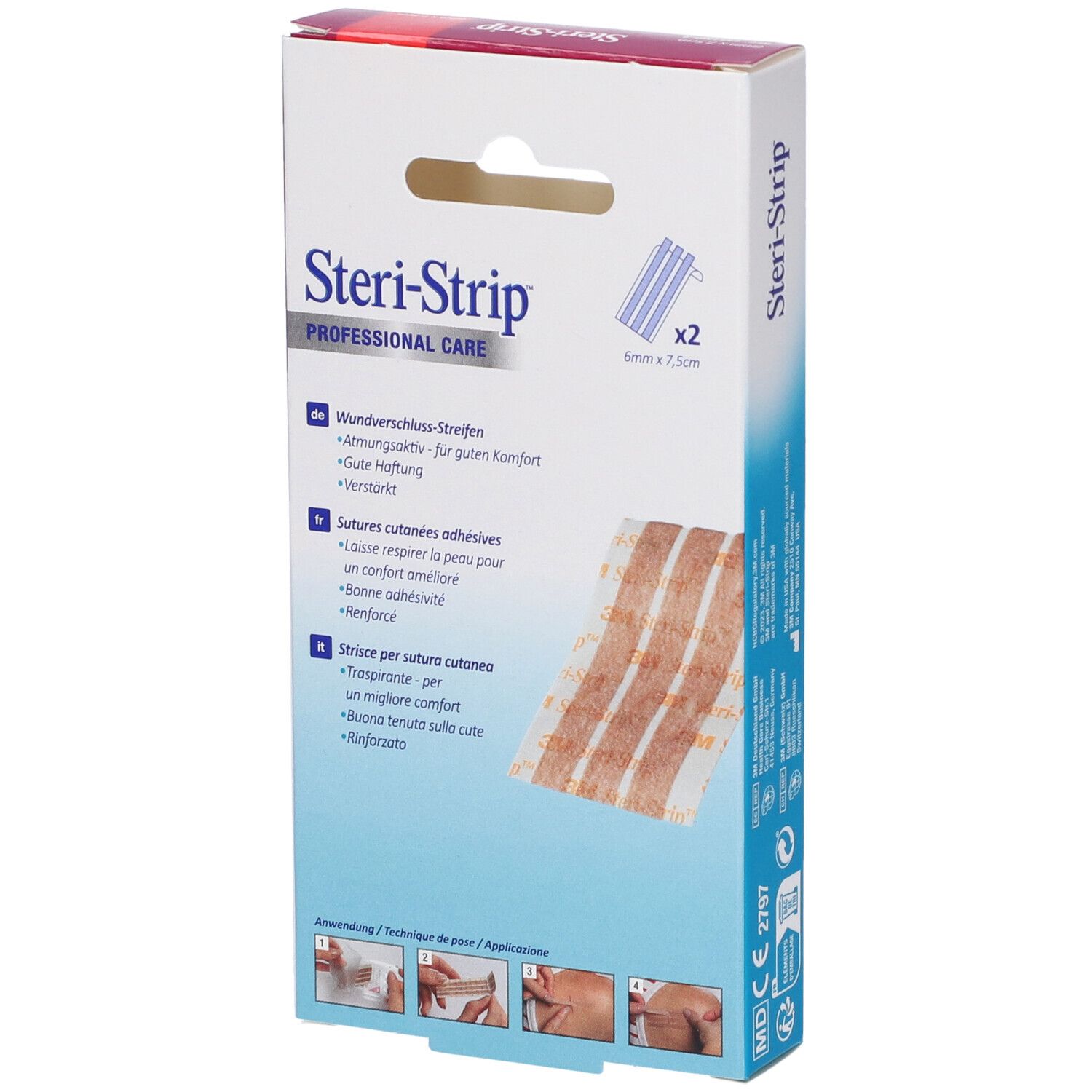 Steri-Strip Professional Care Wundverschluss-Streifen, 2 Stück.