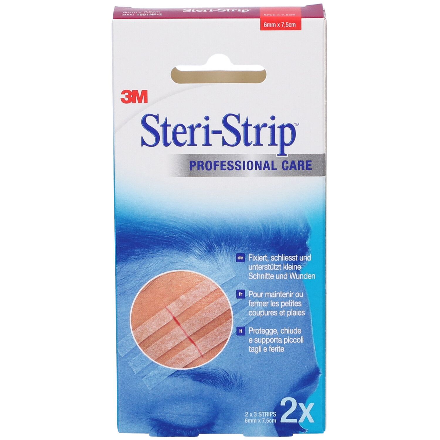 3M Steri-Strip professionelle Wundnahtstreifen, 2x3 Streifen.