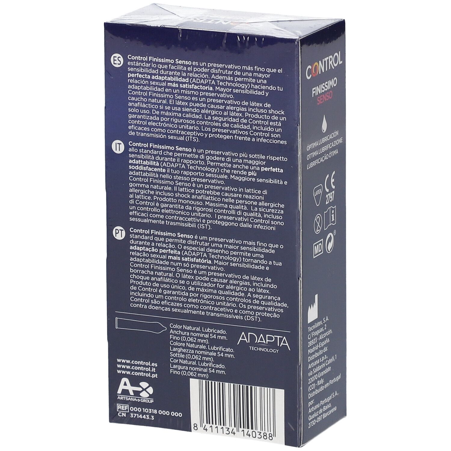 Packung Control Finissimo Senso Kondome, 12 Stück. Latextyp, CE 2797.