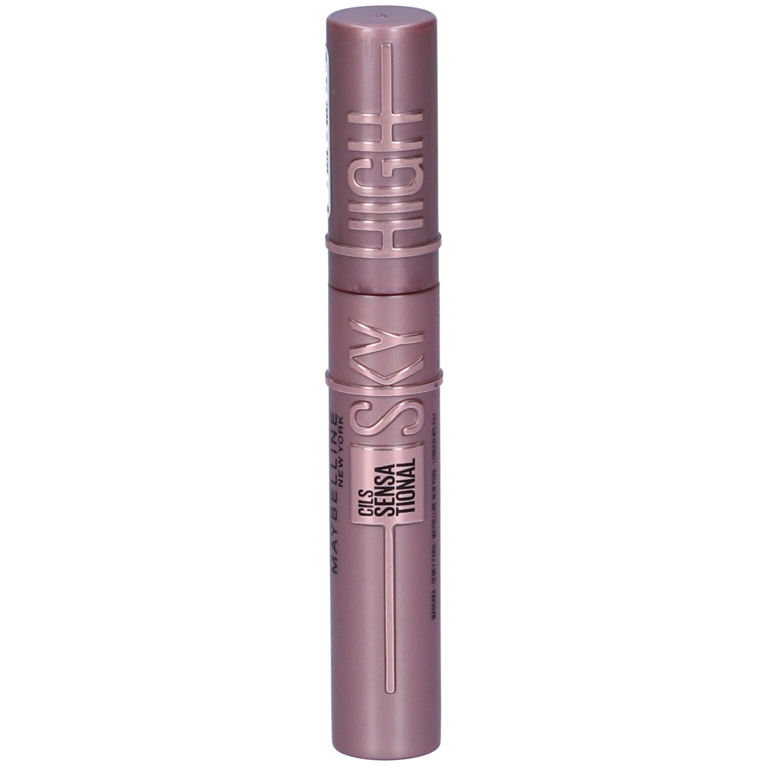 Rosa Mascara-Tube mit erhabener Schrift "HIGH SKY" und "CILS SENSA TIONAL".