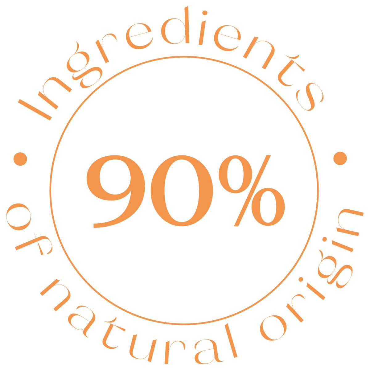 Siegel: 90% Inhaltsstoffe natürlichen Ursprungs.