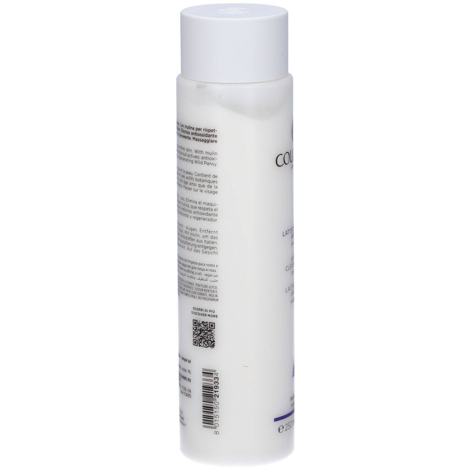 Weiße Flasche mit weißem Verschluss, 250ml.
