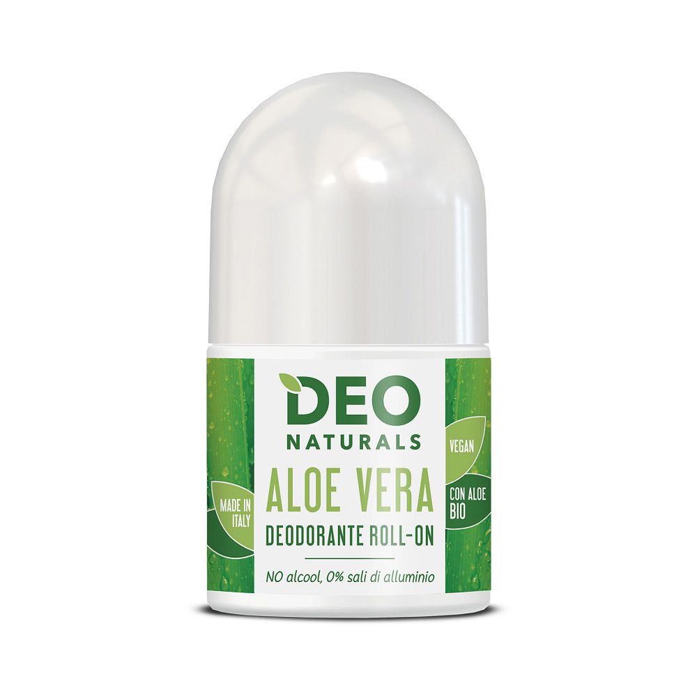 Deo Naturals Aloe Vera Deodorant Roll-on, vegan, ohne Alkohol und Aluminiumsalze.