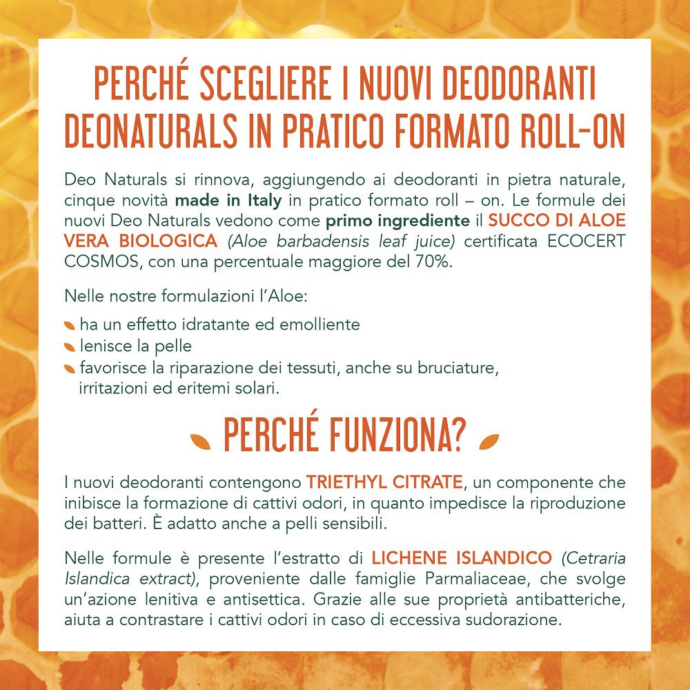 Informationen über Deo Naturals Roll-on Deodorants mit Aloe Vera und isländischem Moos.