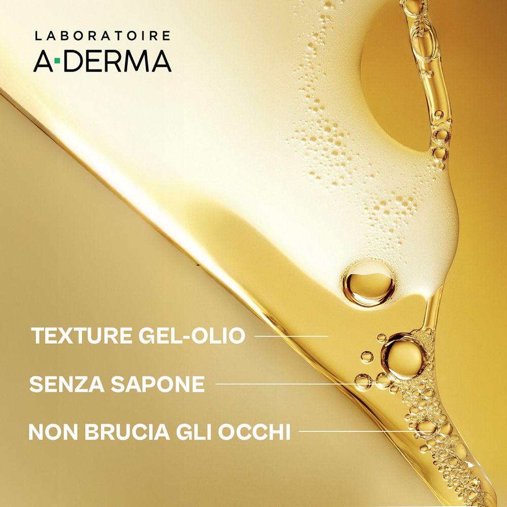 Laboratoires A-Derma: Gel-Öl-Textur, seifenfrei, nicht augenreizend.