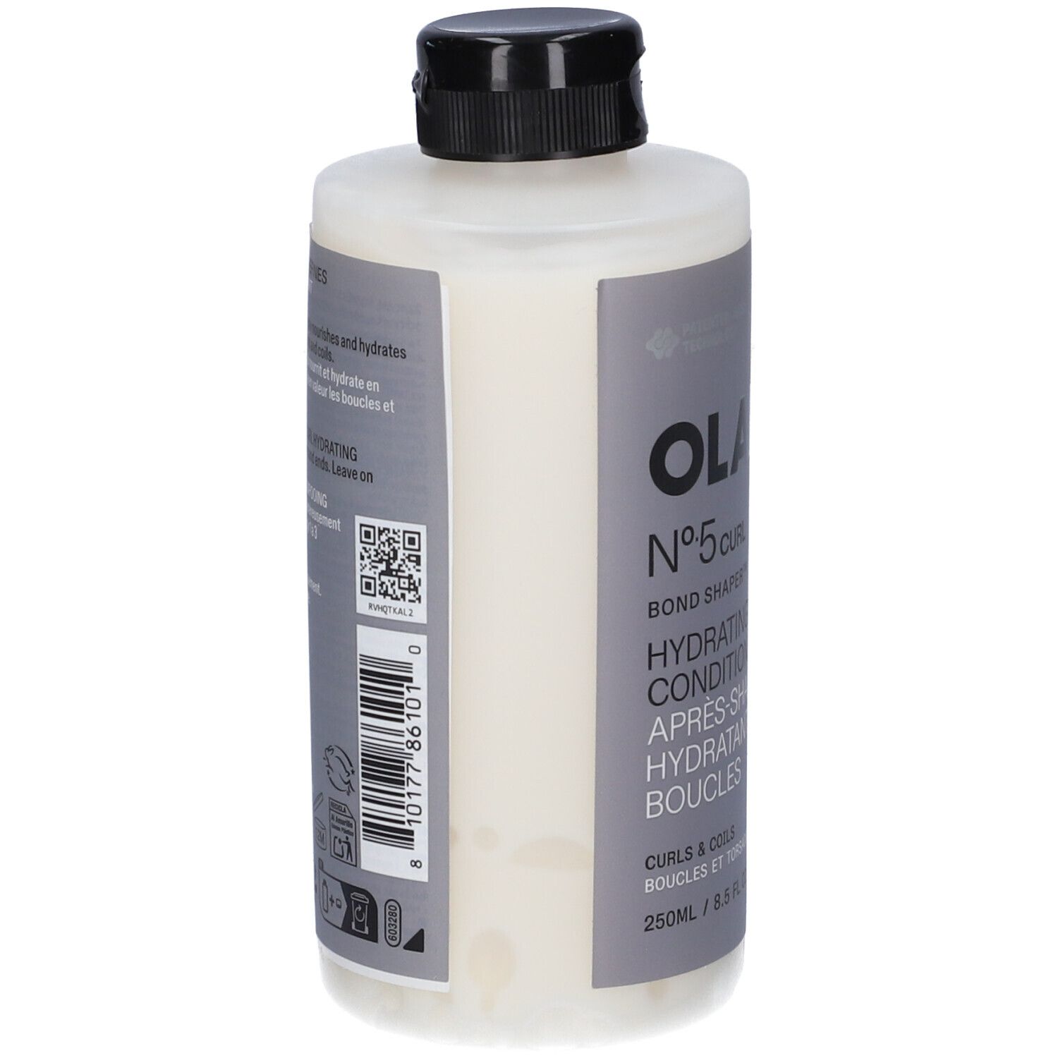 OlaPlex No. 5 Bond Conditioner, 250ml Flasche mit schwarzem Deckel. Für lockiges Haar.